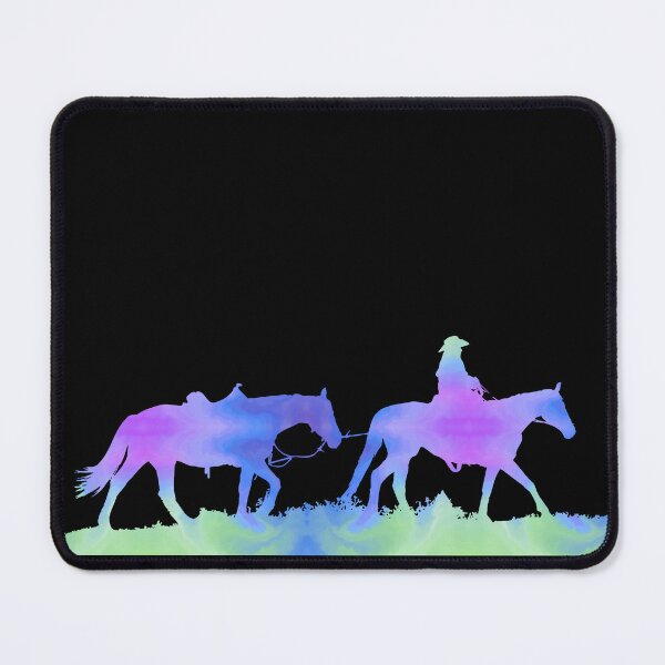 Item preview, Blue Purple Green Galaxy Western Horses designed and sold by FaithAndForest.