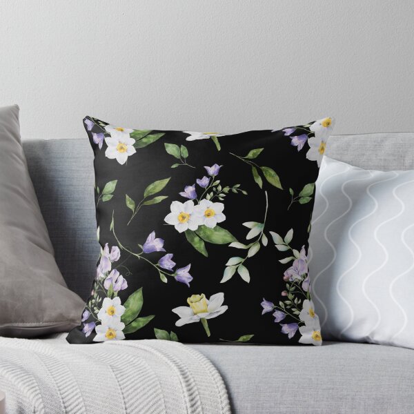 Item preview, Floral Retro Vintage Flowers best for Pillow,bath mats,shower curtain,throw blankets and tapestries designed and sold by Fairies Flower Garden.