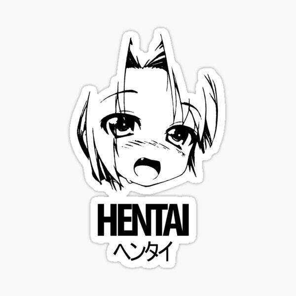 HENTAI Blush Black Sticker.