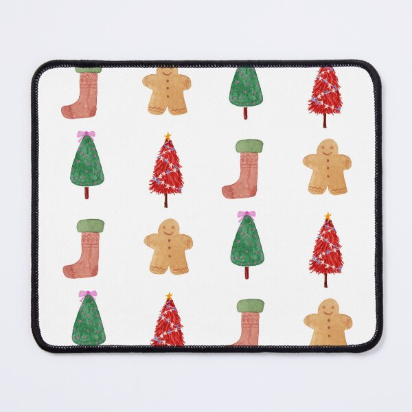Item preview, Cute Watercolor Christmas Tree Stocking Gingerbread Man - White designed and sold by StudioAkubi.