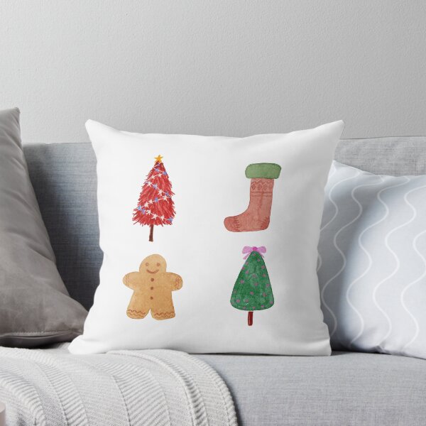 Item preview, Cute Watercolor Christmas Tree Stocking Gingerbread Man - White  designed and sold by StudioAkubi.