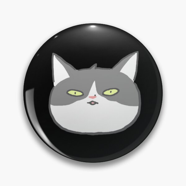 Angry Gray Cat Pin  Funny, cute, & nerdy pins