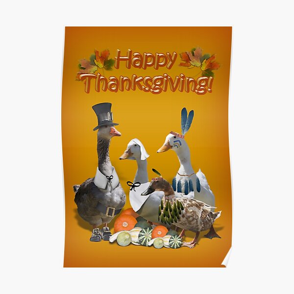 Happy Thanksgiving from Ducks and Geese! Poster