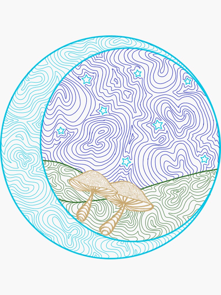Thumbnail 3 of 3, Sticker, Moonlit fantasy line dreams designed and sold by FlynnTheGr8.