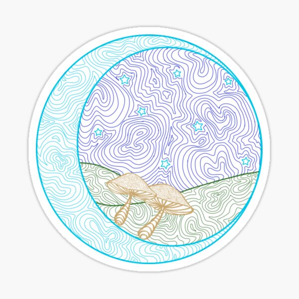 Moonlit fantasy line dreams Sticker