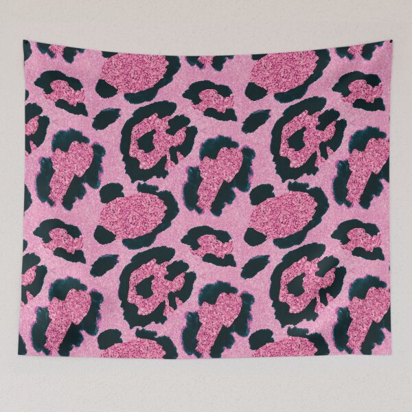Item preview, Candy Pink Glitter Leopard Print Pattern designed and sold by HappyLifeCreate.