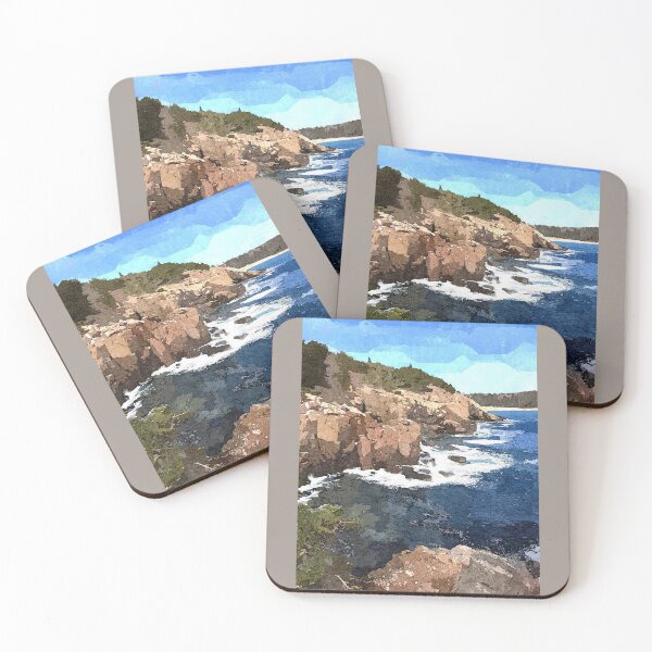 Item preview, Acadia National Park Watercolor Otter Cliffs designed and sold by jjomally1.