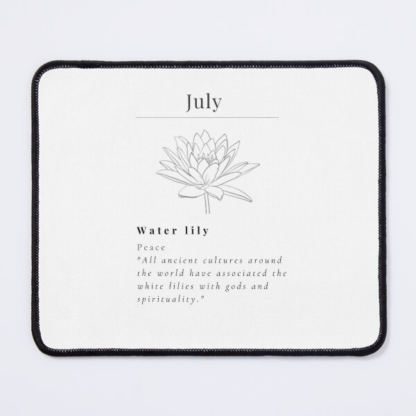 Item preview, Minimalistic Birth flower July Water Lily flower meaning Peace designed and sold by StarsRainDown.