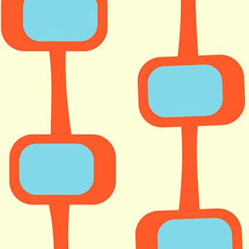 Artwork thumbnail, Mid Century Modern Orange and Turquoise Pattern by CarlaBaremb