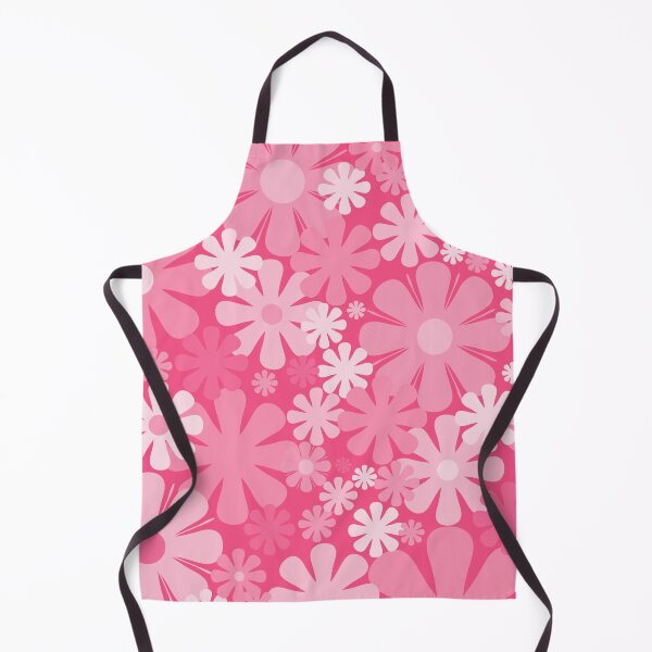 Item preview, Retro 60s 70s Aesthetic Floral Pattern in Bright Candy Pink designed and sold by kierkegaard.