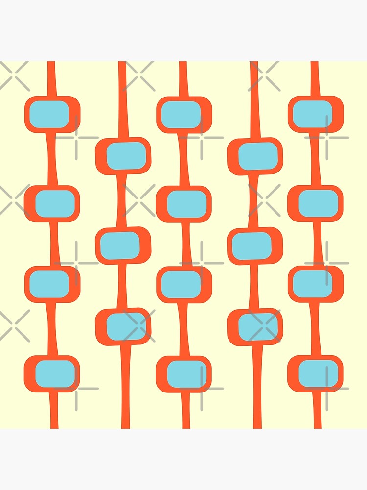 Thumbnail 2 of 2, Tote Bag, Mid Century Modern Orange and Turquoise Pattern designed and sold by CarlaBaremb.