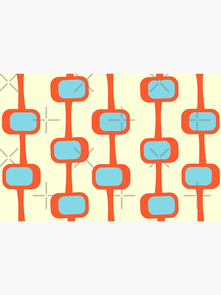 Thumbnail 6 of 6, Bath Mat, Mid Century Modern Orange and Turquoise Pattern designed and sold by CarlaBaremb.