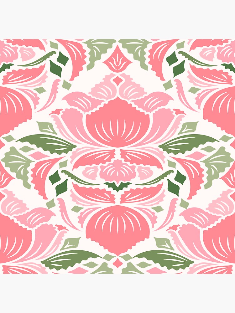 "Victorian Damask Florals" Sticker for Sale by sarakaquabubble Redbubble