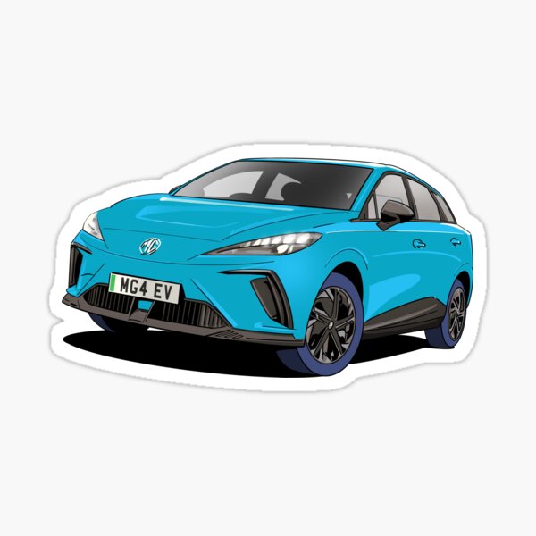 Item preview, MG4 EV Electric Car in Holborn Blue designed and sold by Webazoot Industries - Car Art.