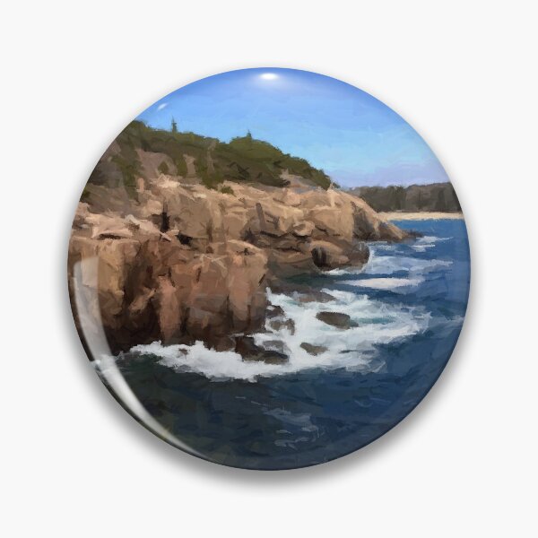 Item preview, Acadia National Park Otter Cliffs Oil Painting designed and sold by jjomally1.