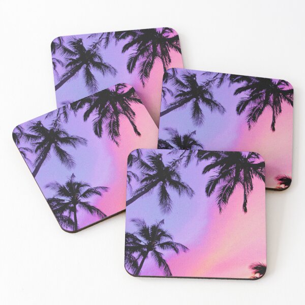 Item preview, Dreamy Pastel Sunset Sky With Palms, Pink And Purple Cotton Candy Clouds Sky, Pastel Floss Sky designed and sold by Paintcorner.