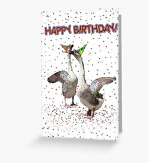 Confetti and Streamers Celebrating Geese Greeting Card