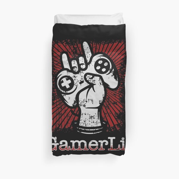 Gamer Life Gift Idea For Gamers Video Game Lovers Players Duvet Cover