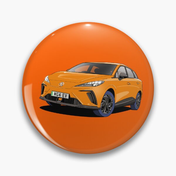 Artikelvorschau, MG4 EV Electric Car in Volcano Orange entworfen und verkauft von Webazoot Industries - Car Art.