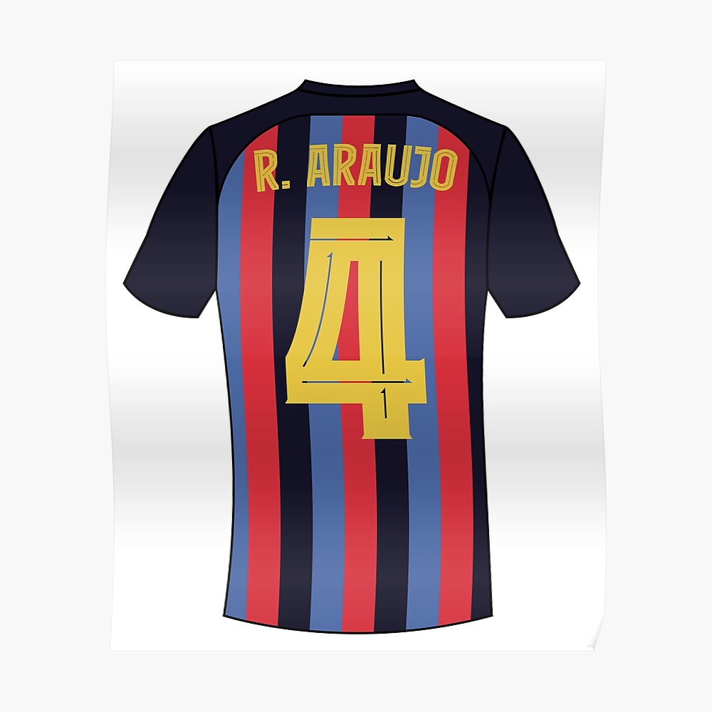 Ronald Araujo Barcelona football jersey number 4 Sticker for Sale by  Justtrendytees