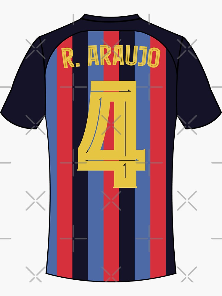 Ronald Araujo Barcelona football jersey number 4 Sticker for Sale by  Justtrendytees