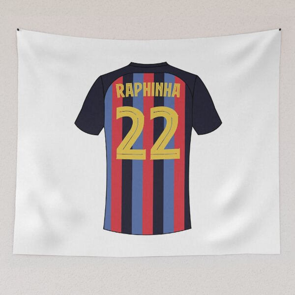 Item preview, Raphinha Barcelona football jersey number 22 designed and sold by Justtrendytees.