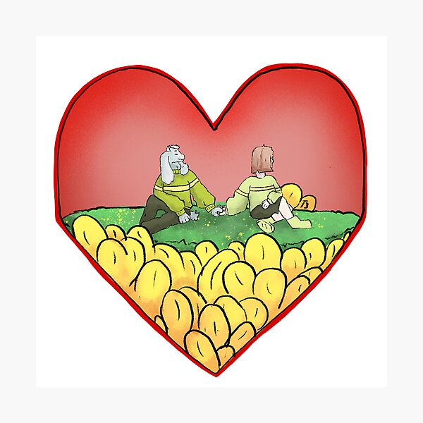 Aperçu de l'œuvre Undertale chara et asriel créée et vendue par Morbidcorvidart.