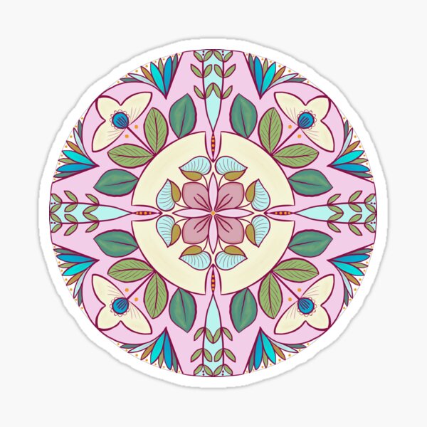 Mandala Blümchen Meditation Ruhe Sticker