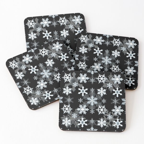 Item preview, Snowflakes pattern 1 in black designed and sold by FatSlugDesigns.