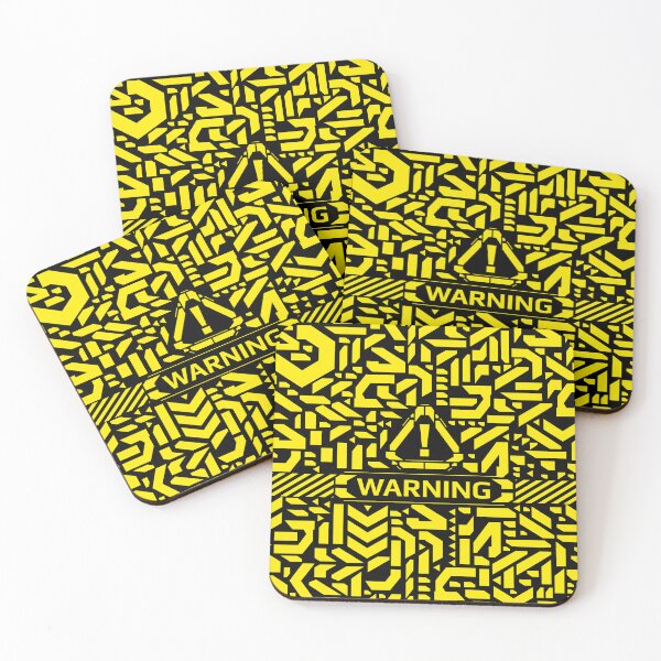 Item preview, Warning cyberpunk yellow patter designed and sold by StrutsenkoArt.