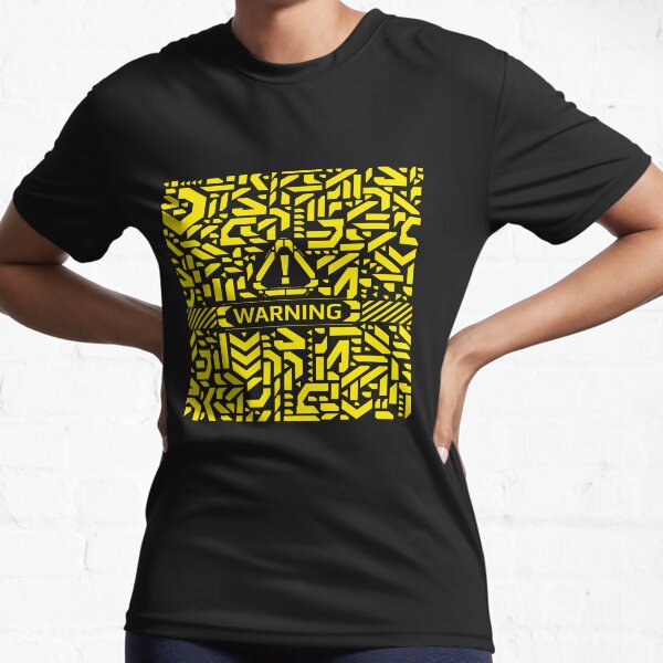 Item preview, Warning cyberpunk yellow patter designed and sold by StrutsenkoArt.