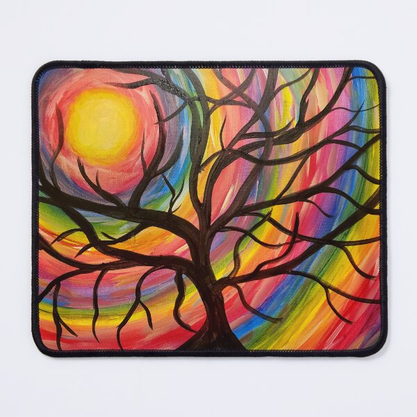 Item preview, Blooming Tree Vivid Rainbow Mid-Century Modern Velvety Bright  designed and sold by JemLilyFineArt.