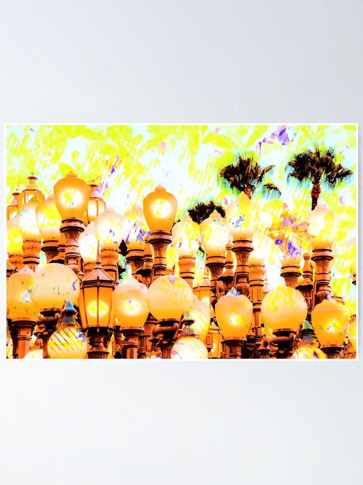 "Lacma urban lights Los Angeles USA with painting abstract" Poster for