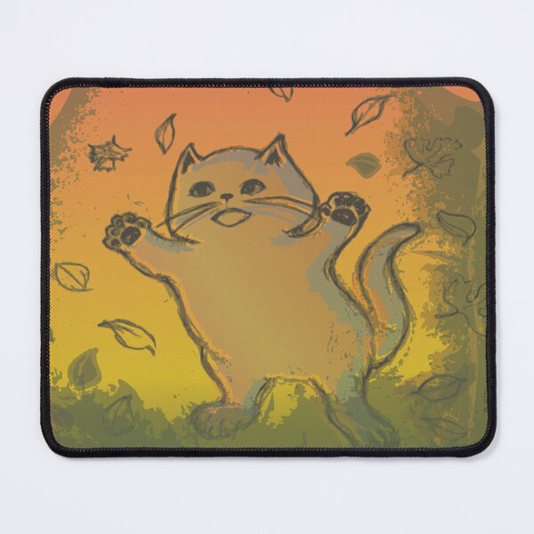 Item preview, cute cat playing leaves autumn designed and sold by MiraNomegusta.
