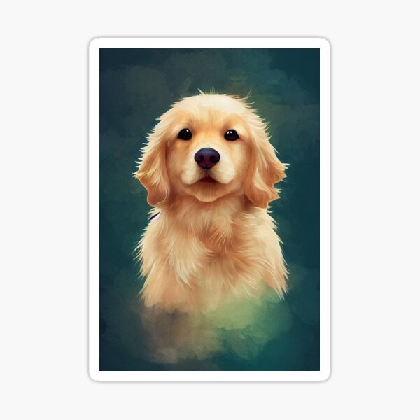 Golden Retriever puppy - cute silhouette Sticker