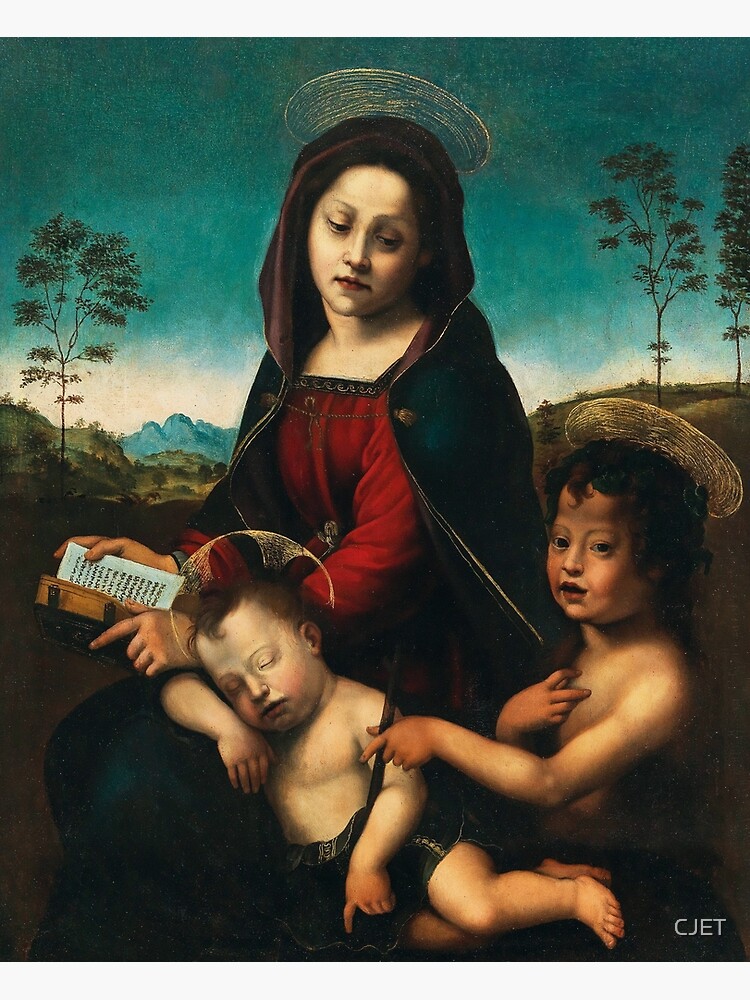 Póster Virgen Y El Niño Escuela Florentina Arte Bíblico Del Evangelio Renacentista Del 9621