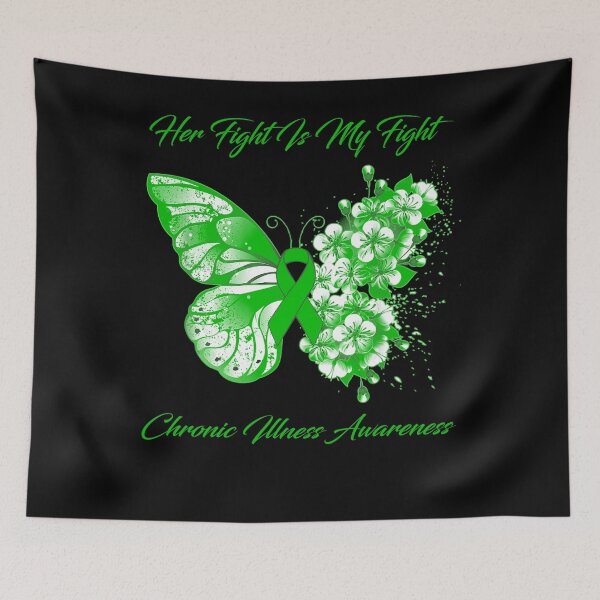 Item preview, Her Fight Is My Fight Chronic Illness Awareness Butterfly Ribbon Gifts designed and sold by Adropine.