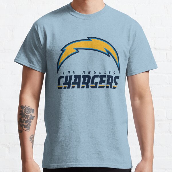 Los Angeles Chargers Helmet Retro T-Shirt from Homage. | Officially Licensed Vintage NFL Apparel from Homage Pro Shop.