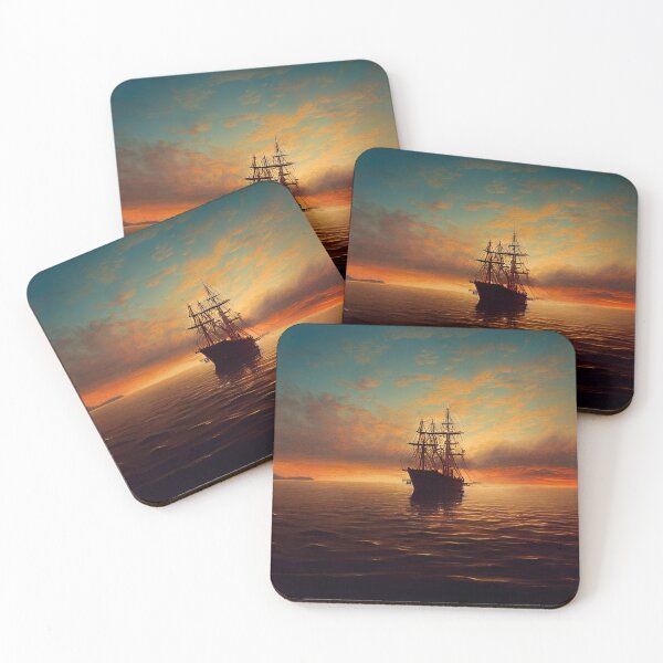 Item preview, Auburn Dawn | Vivid Ship sailing in the ocean designed and sold by ChromaticDusk.