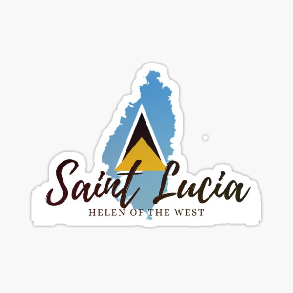 Saint Lucia T-shirt Island Outline St. Lucia Map and Flag Organic Cotton 