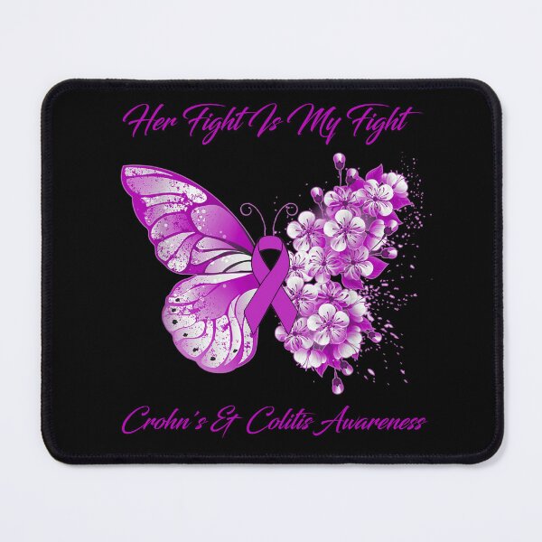 Item preview, Her Fight Is My Fight Crohn's & Colitis Awareness Butterfly Ribbon Gifts designed and sold by Adropine.
