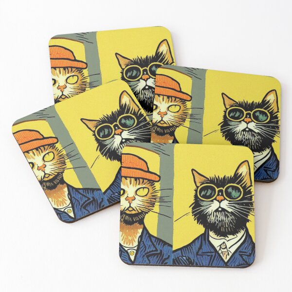 Item preview, Cool Hipster Cartoon Cats placemat designed and sold by RileyKyler.