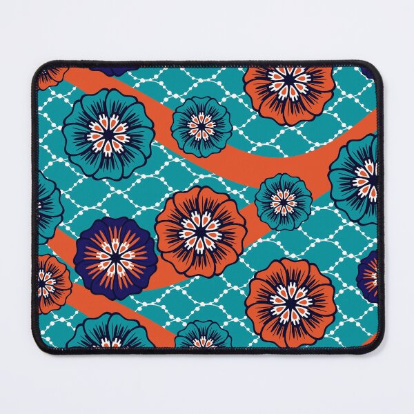 Item preview, African Fabric Wax Print Kente Ankara Ethnic Tribal Exotic Turquoise Orange designed and sold by StudioAkubi.