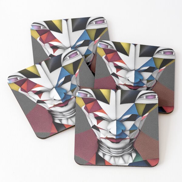 Item preview, Harlequin face in cubist stile designed and sold by fishtower.