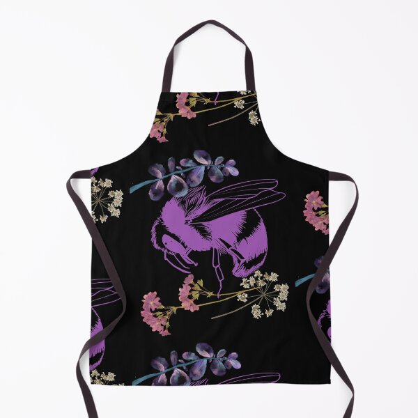 Item preview, Purple Silhouette Bumblebee & Wildflowers Illustration Design designed and sold by EarthArtDesigns.