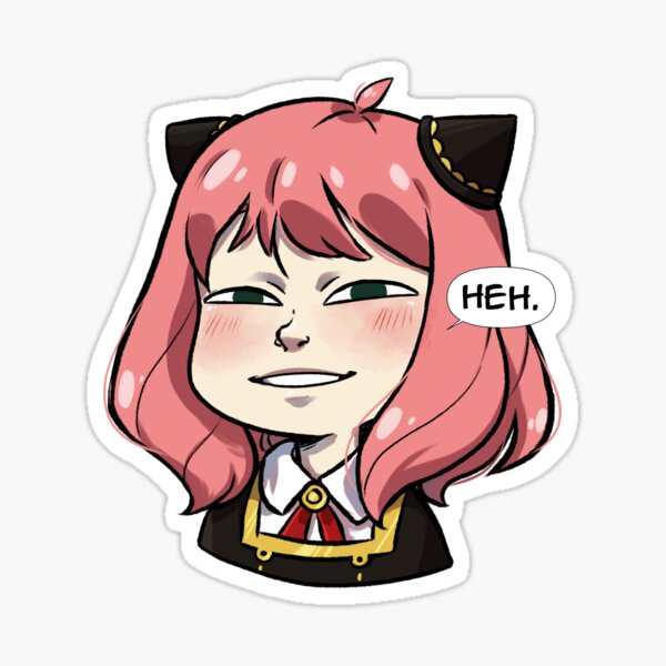 Handmade Anime Manga Videogame Cartoon Silly Anya Heh Face Scan Sticker Heh  Meme