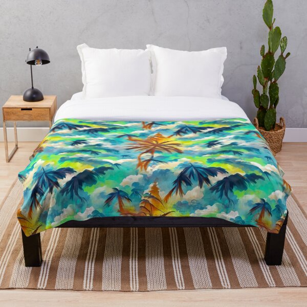 Item preview, Blue and yellow palms designed and sold by PinterPattern.