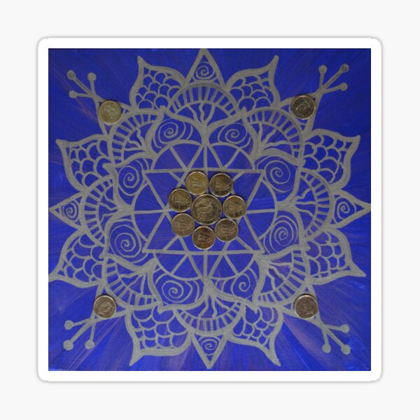 EXPECT GOOD THINGS MANDALA ~ SACRED GEOMETRY FOR THE SOUL~ BLUE Sticker