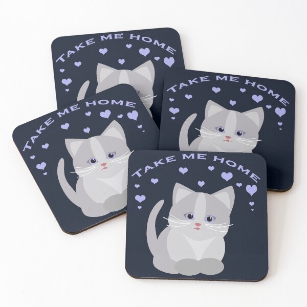 Item preview, Little cat needs love blue background designed and sold by Laura Greco.