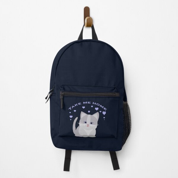 Item preview, Little cat needs love blue background designed and sold by Laura Greco.